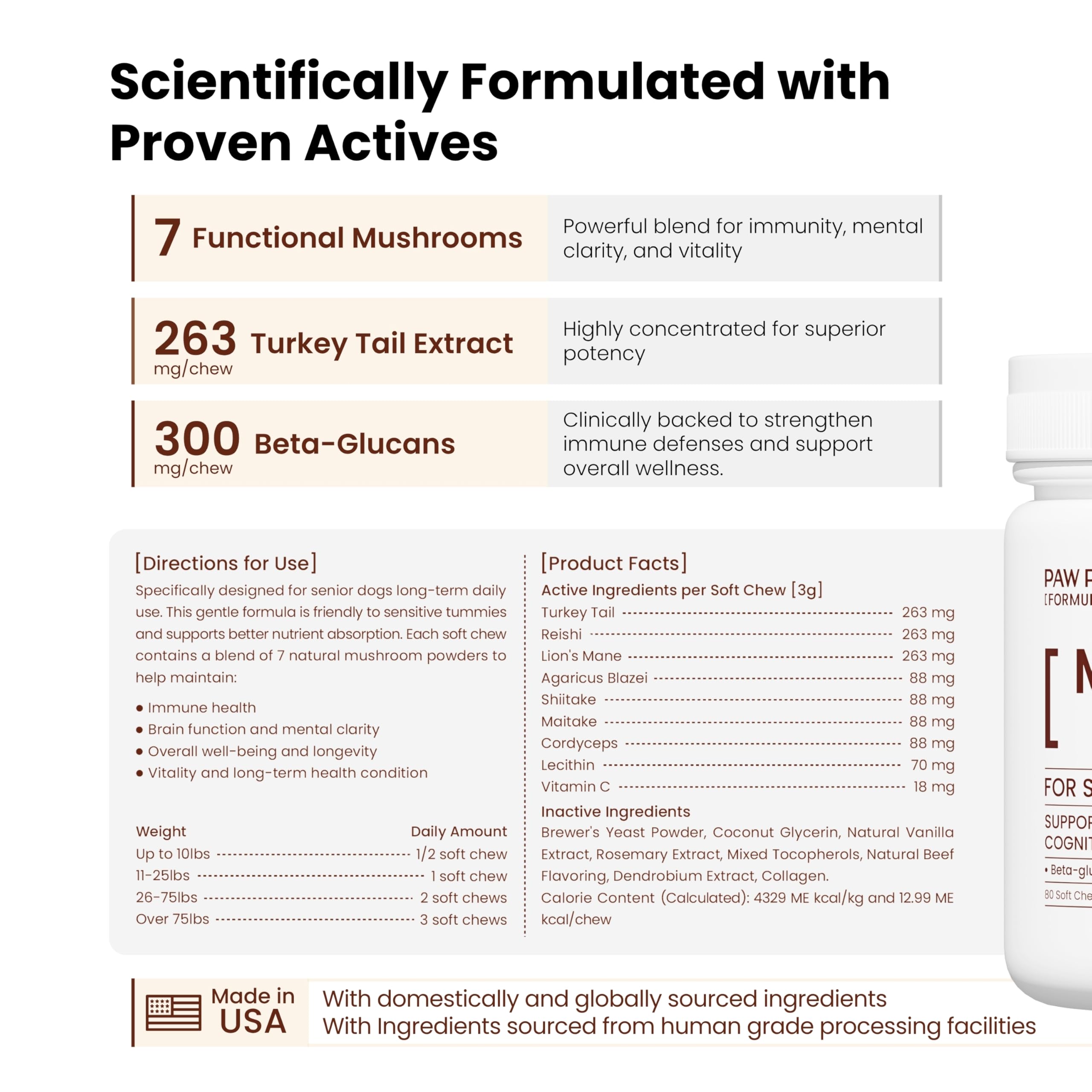 PAWPULSE FORMULA vitalite senior pour chien, soutien énergie et confort