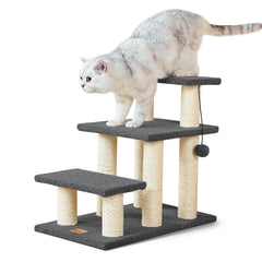 Pawque escaliers pour chats et chiens, 3 étages gris, stabilité assurée
