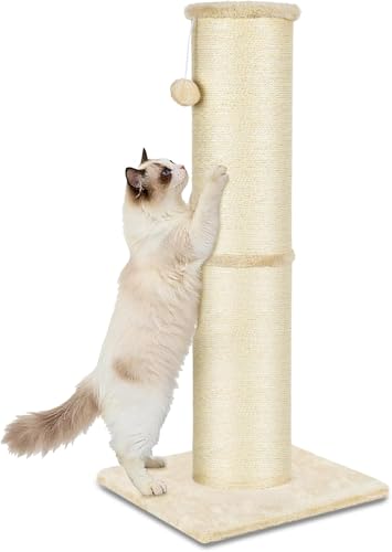 PAWSCRAT poteau-grattoir 32 pouces en sisal naturel beige pour griffage efficace