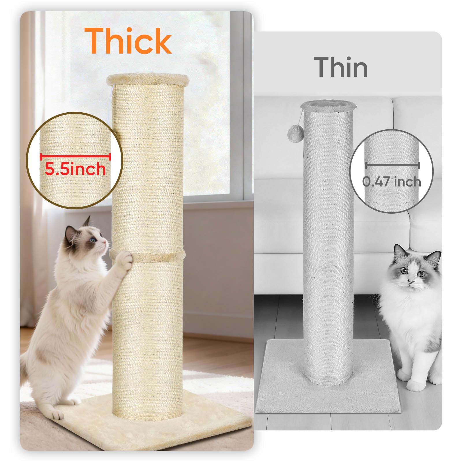 PAWSCRAT détail sisal naturel avec tissage machine durable
