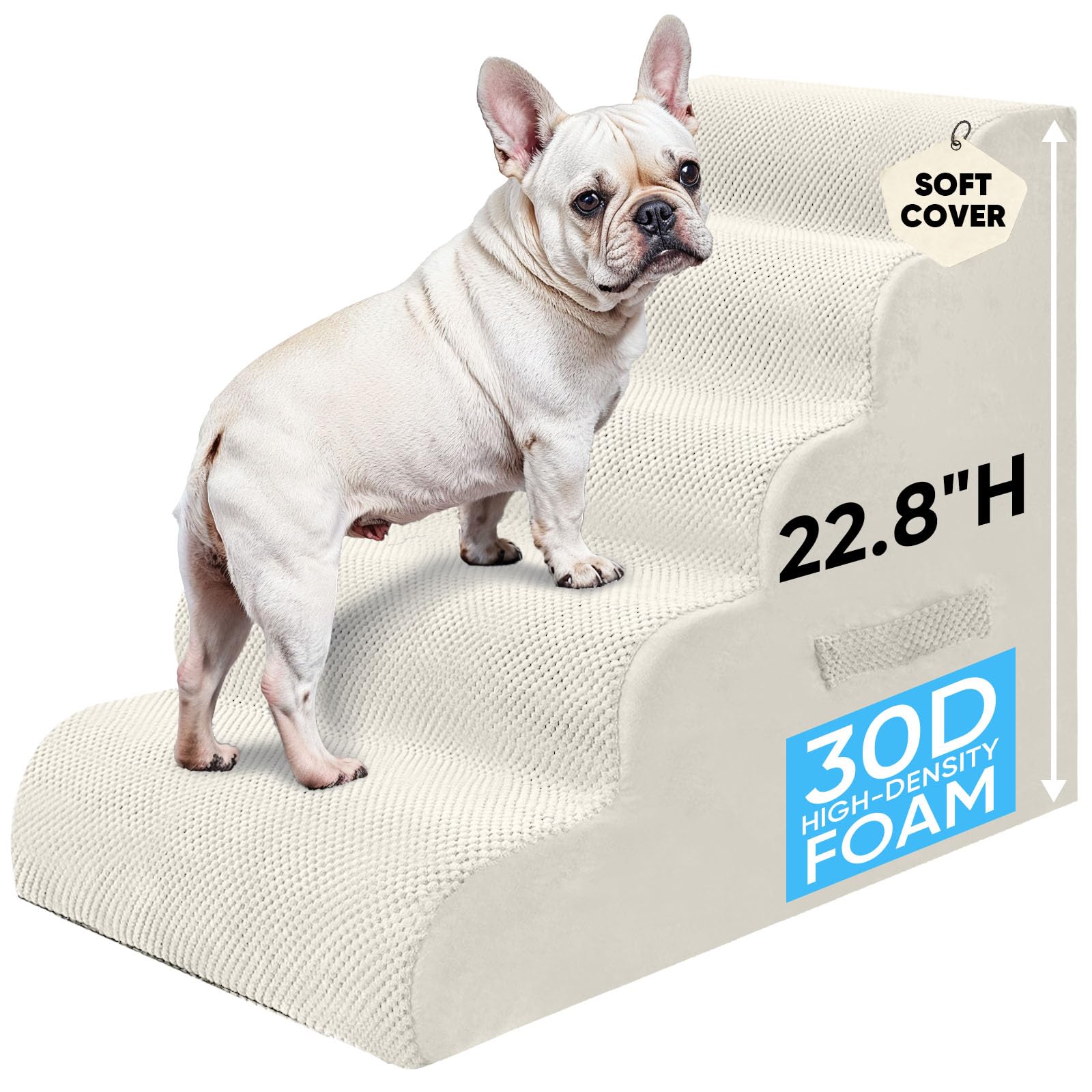 PAWSCART Escalier Chien 5 Marches, hauteur 58 cm, accès facile au lit