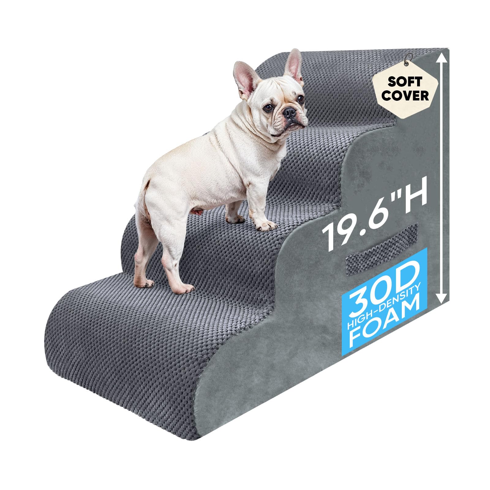 PAWSCRAT Escaliers pour chien à 4 marches facilitant l’accès au lit.