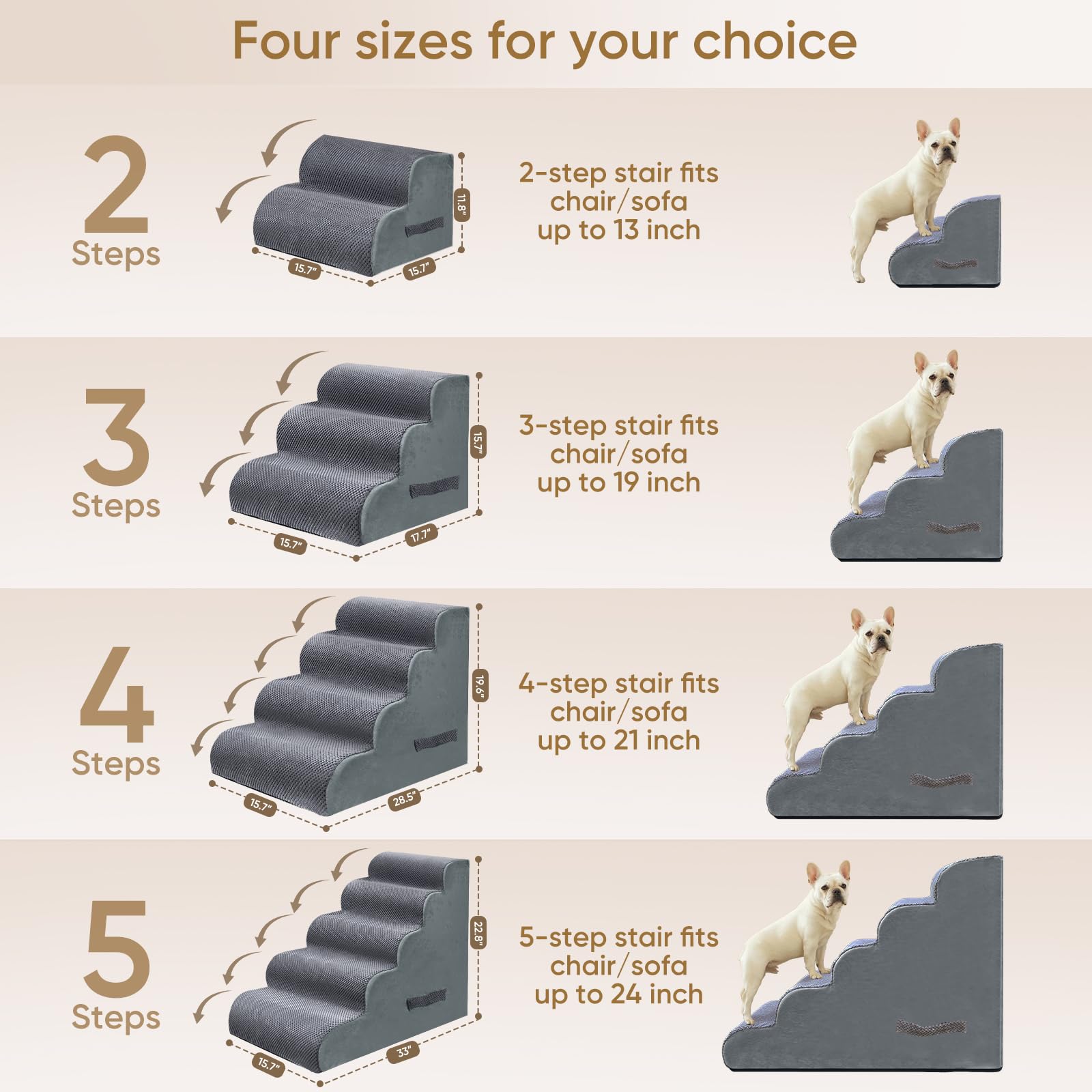 PAWSCRAT Escaliers chien pour lit haut, montée et descente faciles.