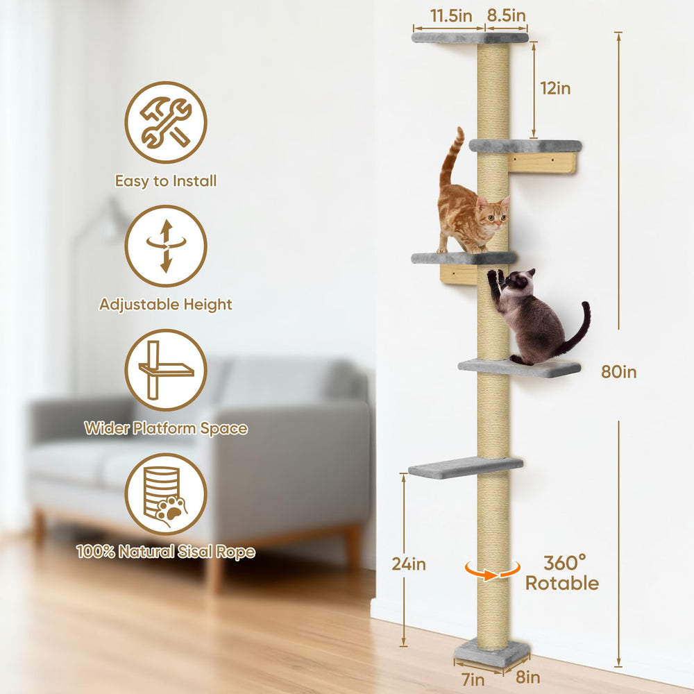 PAWSCRAT design tension plafond-sol – gain d’espace idéal dans les petits logements.