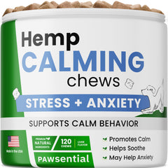 Gommes apaisantes Pawsential en bouteille favorisant la détente du chien.