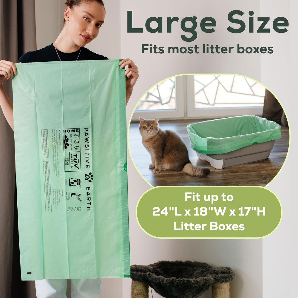Pawsitive Earth matériau biodégradable épais, résistant aux déchirures et fuites.