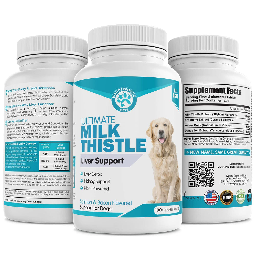 Pawsitive Wanderfound tablettes mordables saumon-bacon, dosage facile et plaisir gustatif.