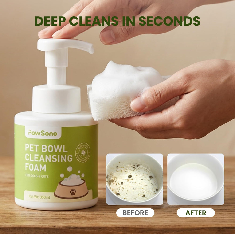 Bâtons à mâcher nettoyés avec la mousse PawSono pour une hygiène sécurisée.