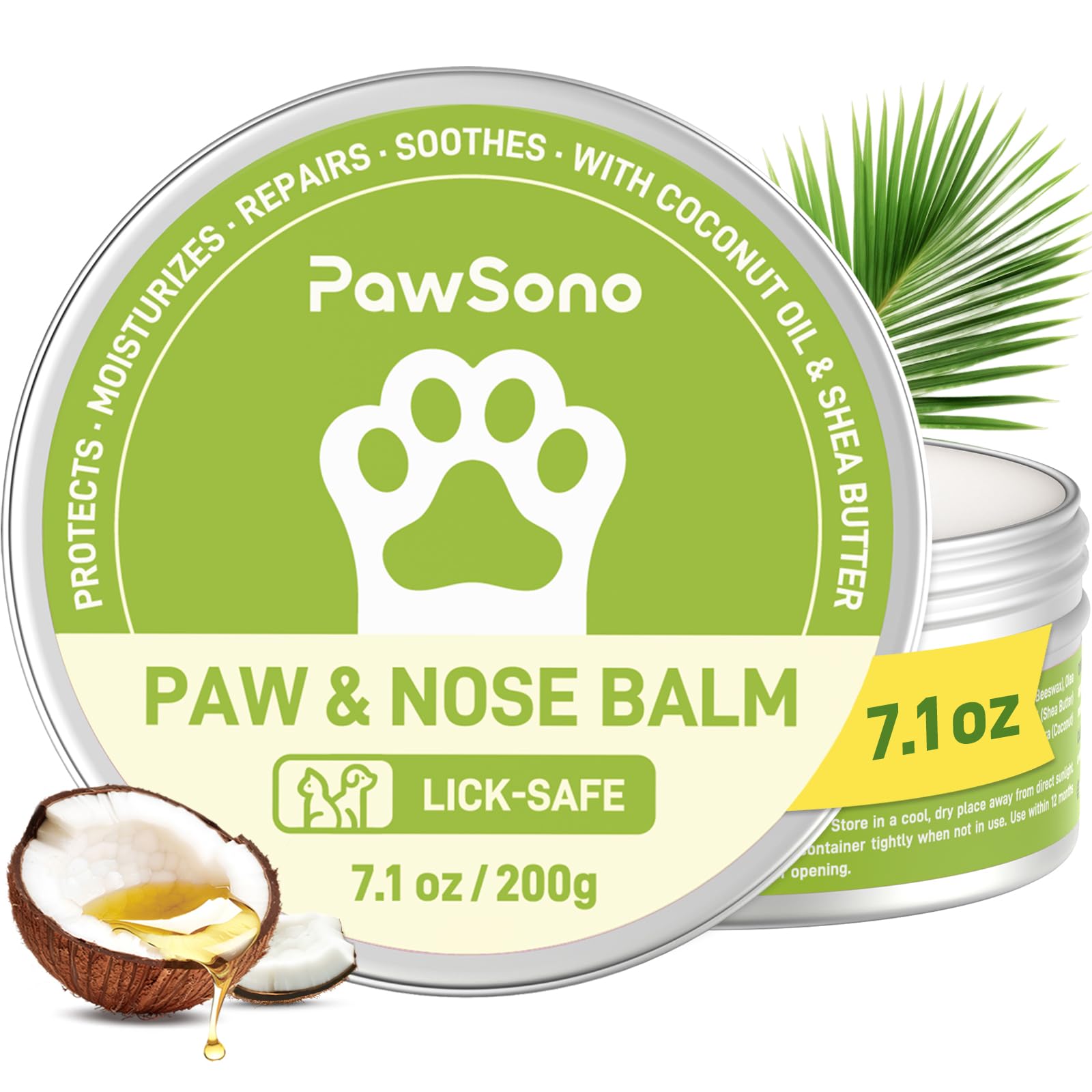 PawSono baume-pattes-nez, emballage et hydratation naturelle.