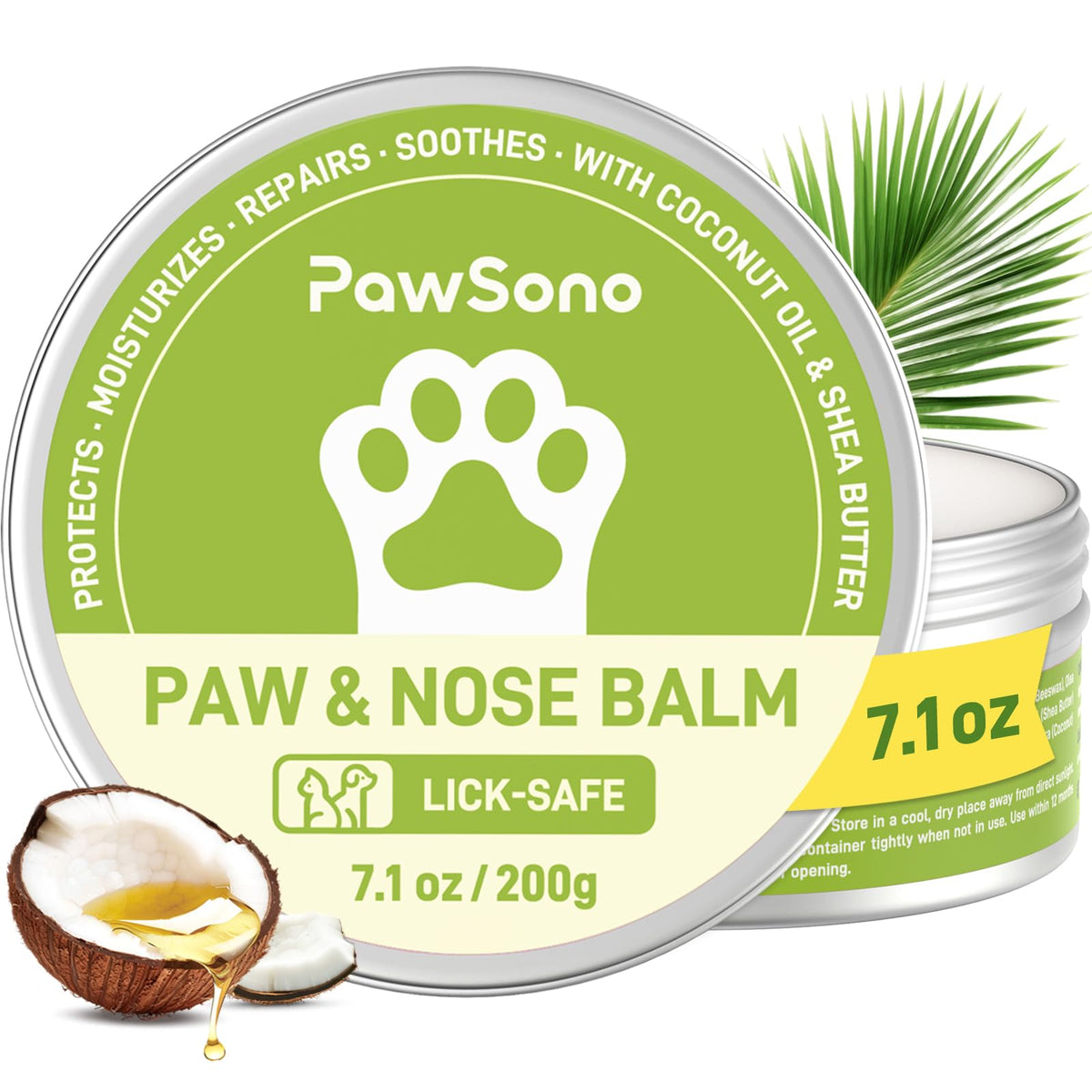 PawSono baume-pattes-nez, emballage et hydratation naturelle.