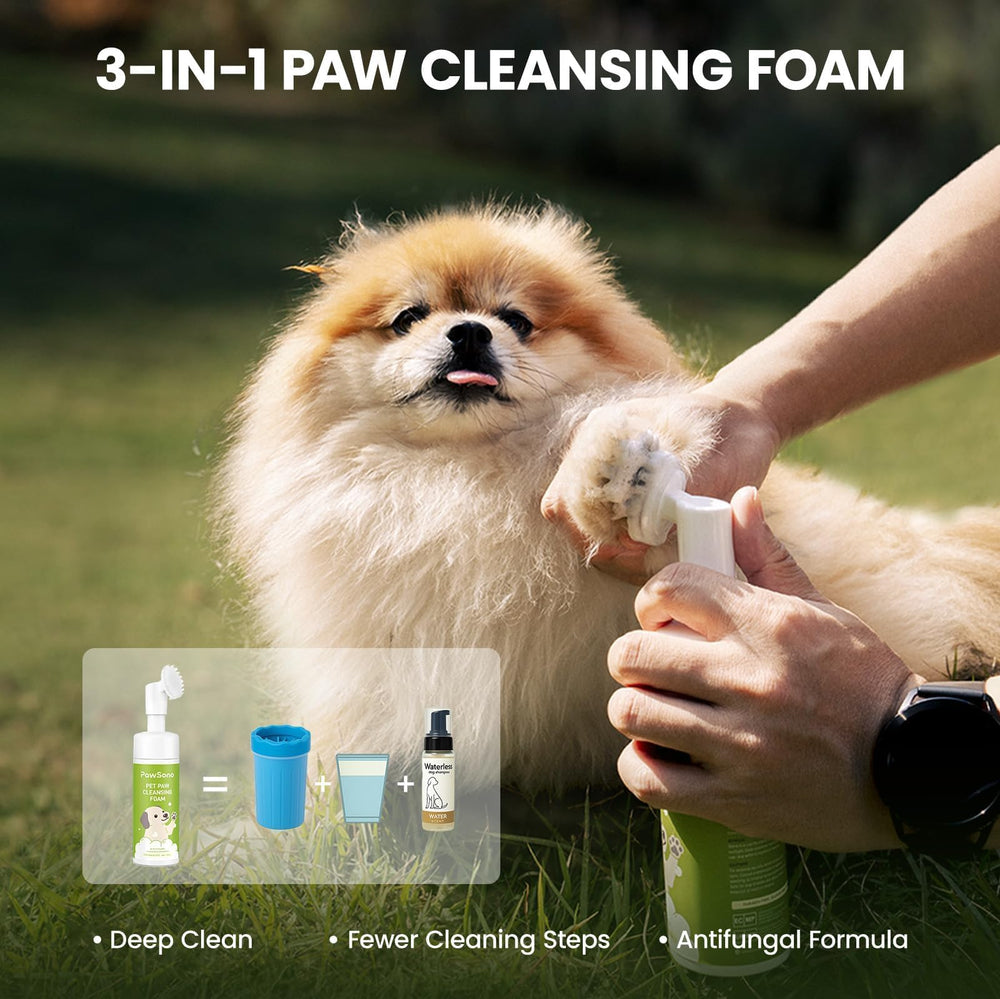 PawSono brosse silicone douce pour coussinets sensibles.
