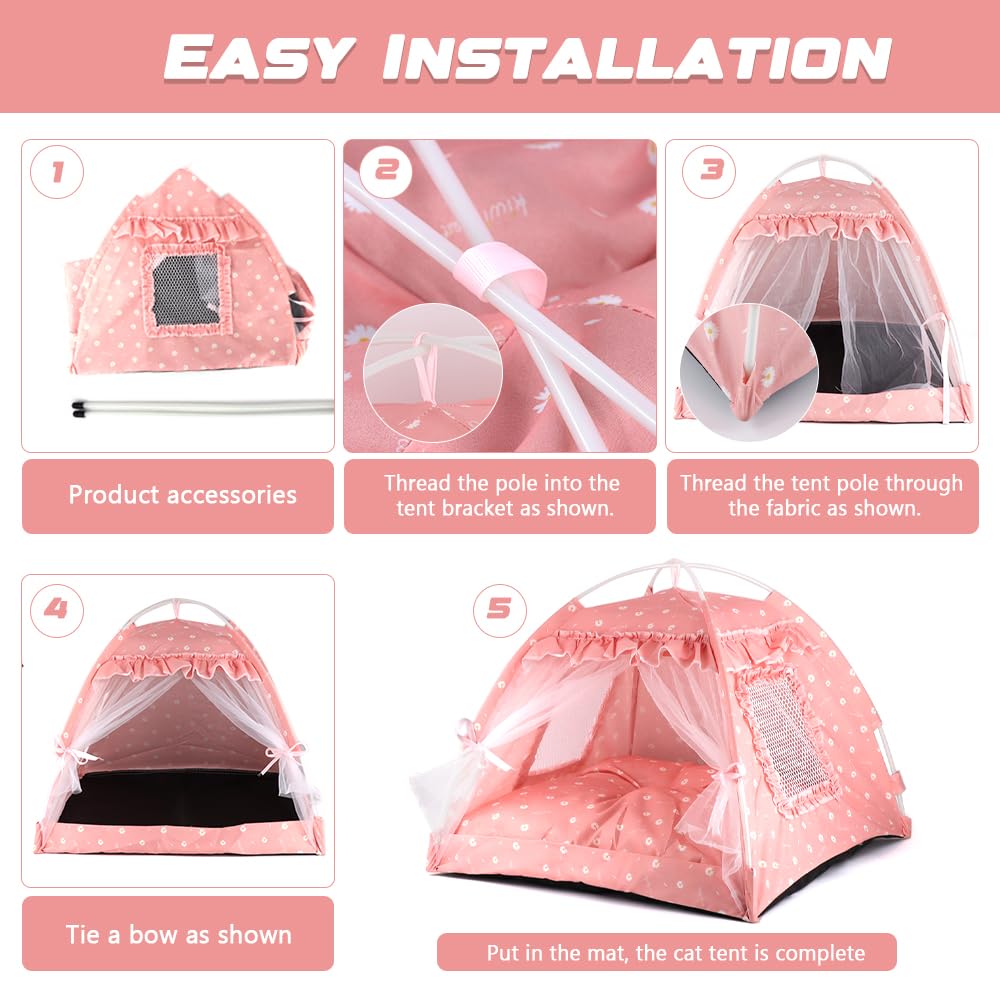 Pawstrip tente portable rose, parfaite pour usage intérieur et extérieur.
