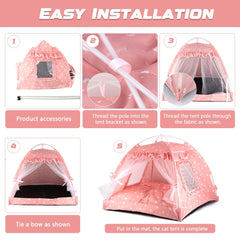 Pawstrip tente portable rose, parfaite pour usage intérieur et extérieur.