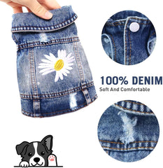 Veste Pawstrip en jean pour chien, détails doux et denim résistant.