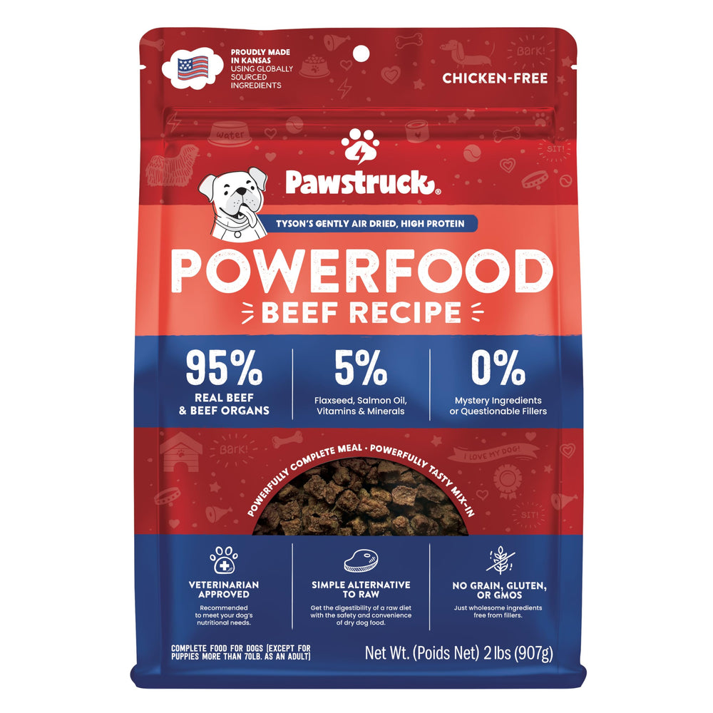 Pawstruck Air Dried boeuf premier ingrédient pour un goût riche et croquant.