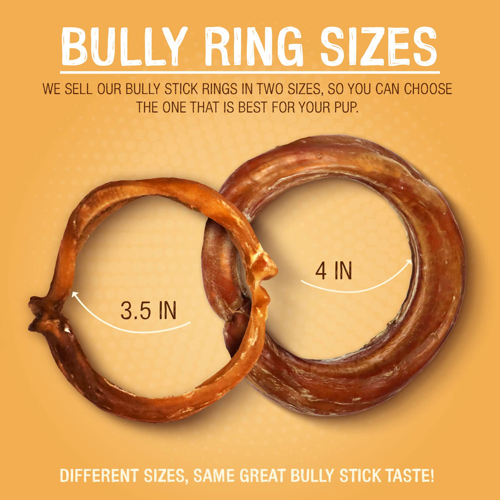Anneaux Pawstruck bully-stick, 100% bœuf sans additifs pour chien.