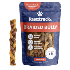 Pawstruck bâtonnets tressés 7 pouces pour chiens, distraction durable.