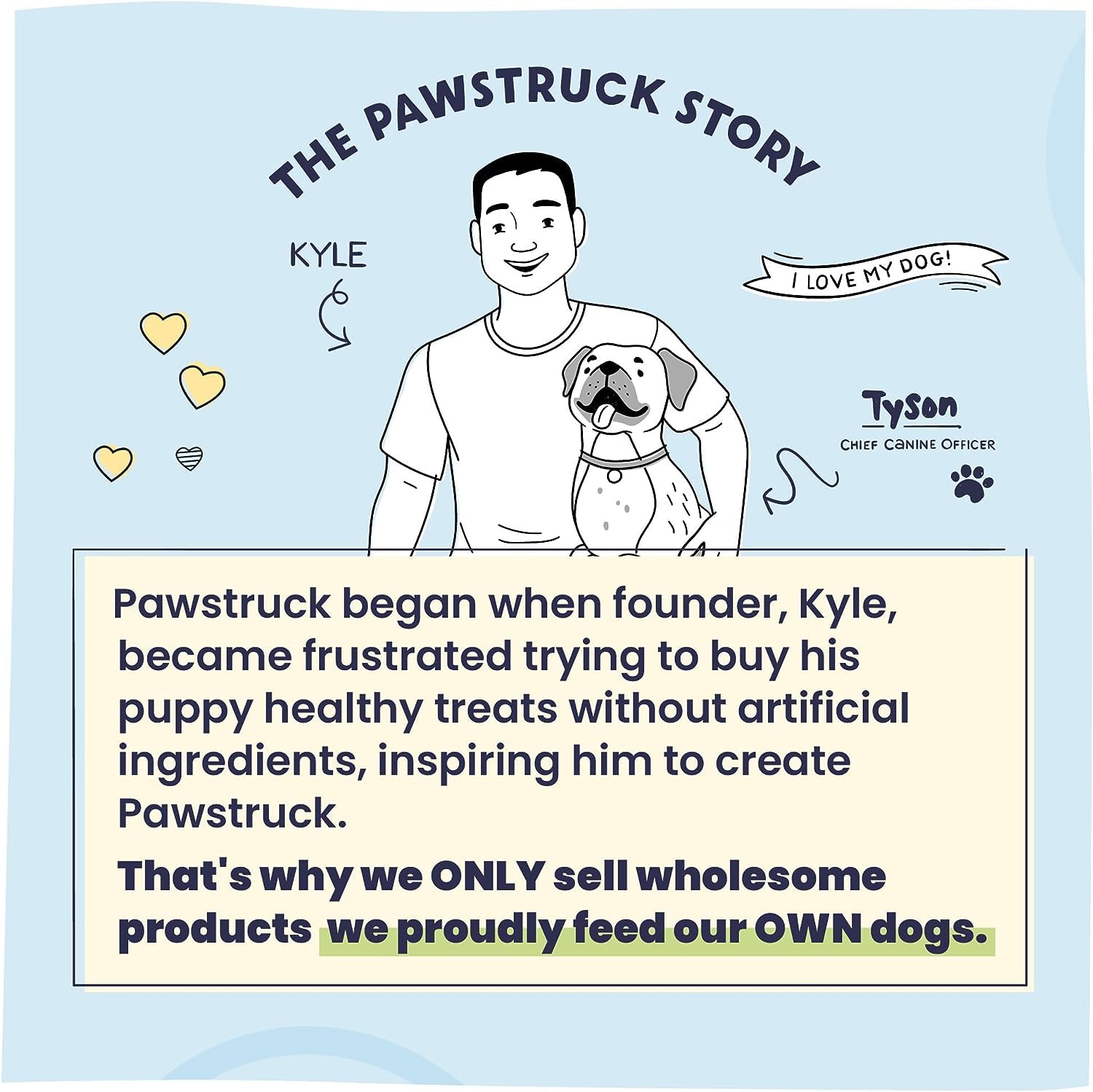 Ingrédients simples Pawstruck sans céréales ni soja pour chien.