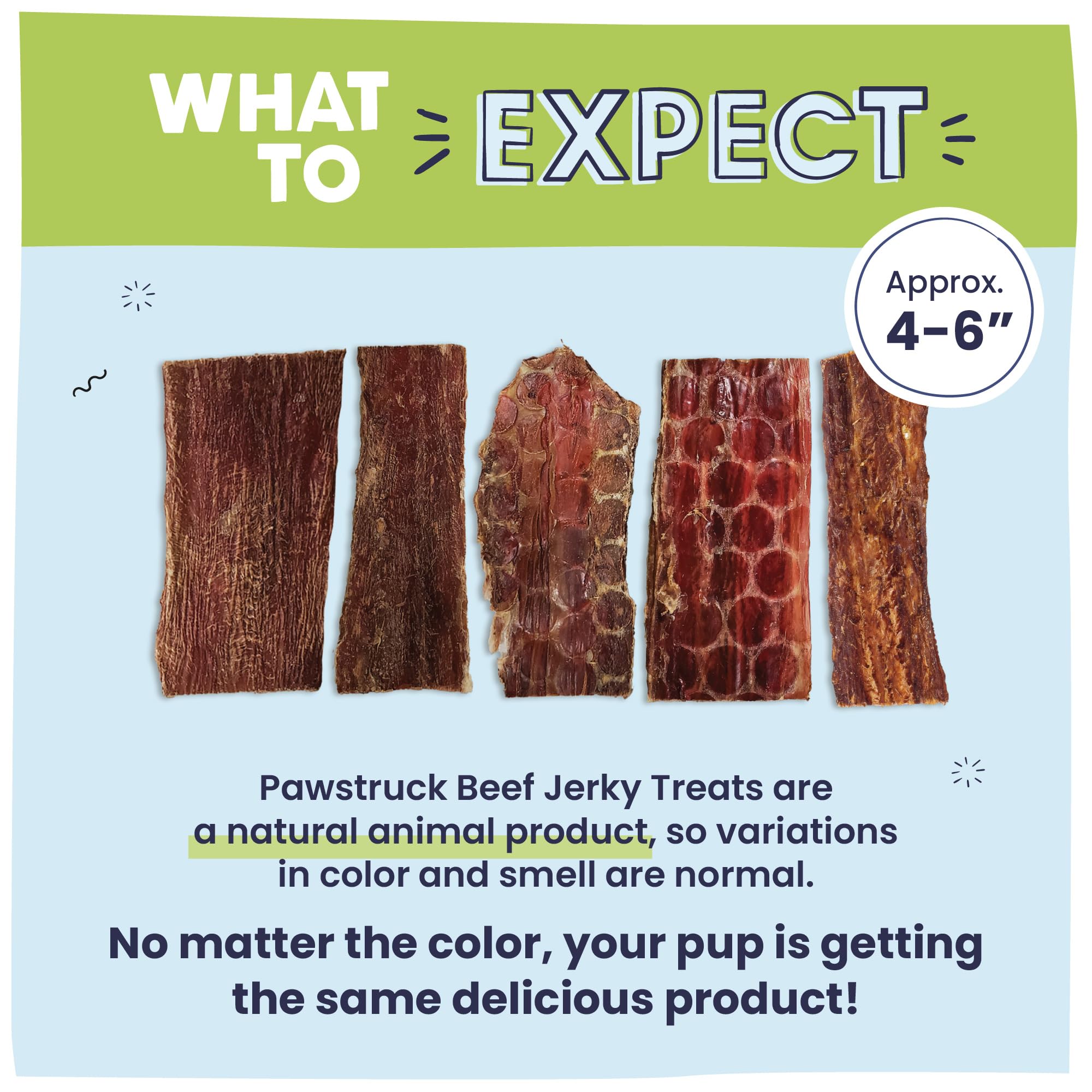 Récompense quotidienne Pawstruck jerky, portion adaptée à votre chien.