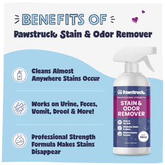 Pawstruck élimine les odeurs sur tapis et surfaces textiles pour un intérieur frais.