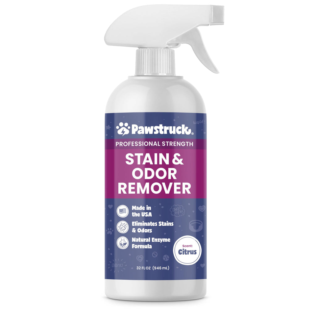Pawstruck nettoyant enzymatique professionnel en bouteille 32 oz, élimine taches et odeurs efficacement.