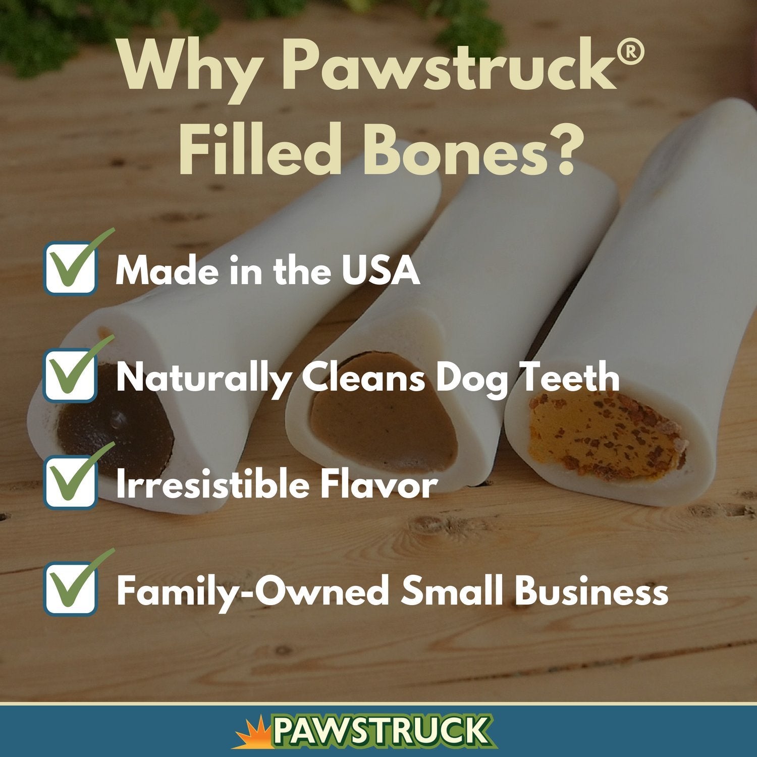 Pawstruck os remplis fromage et bacon, 3 pouces, goût savoureux et stimulant