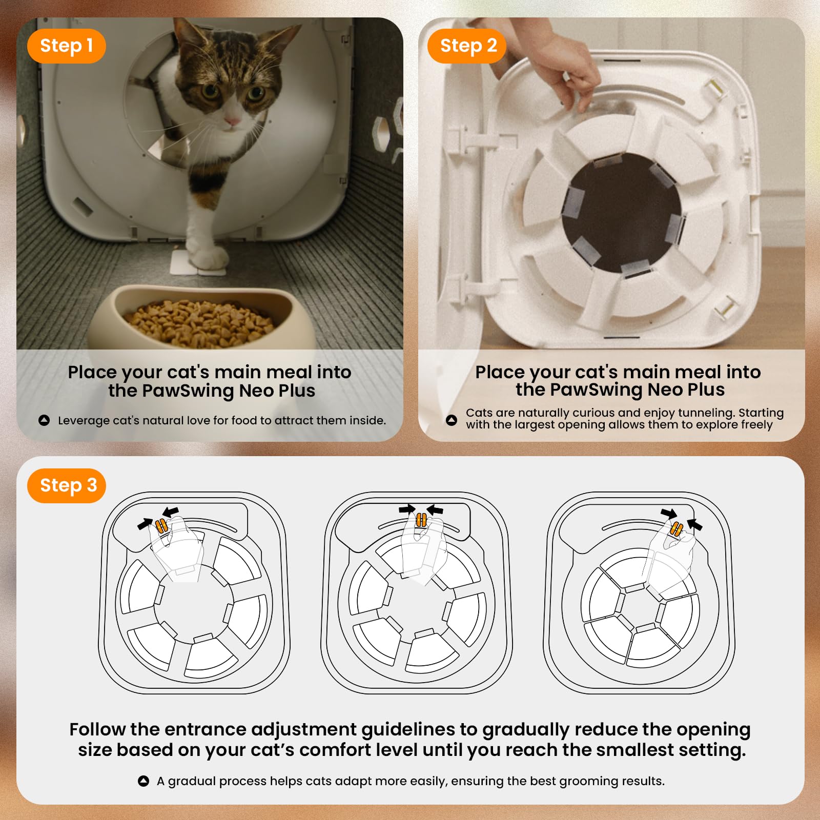 PawSwing design allongé, adapté aux grands chats et foyers multi-pattes.