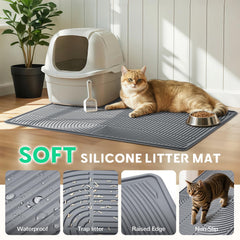 Pawtasy Tapis litière étanche: bord 9 mm prévient les déversements.