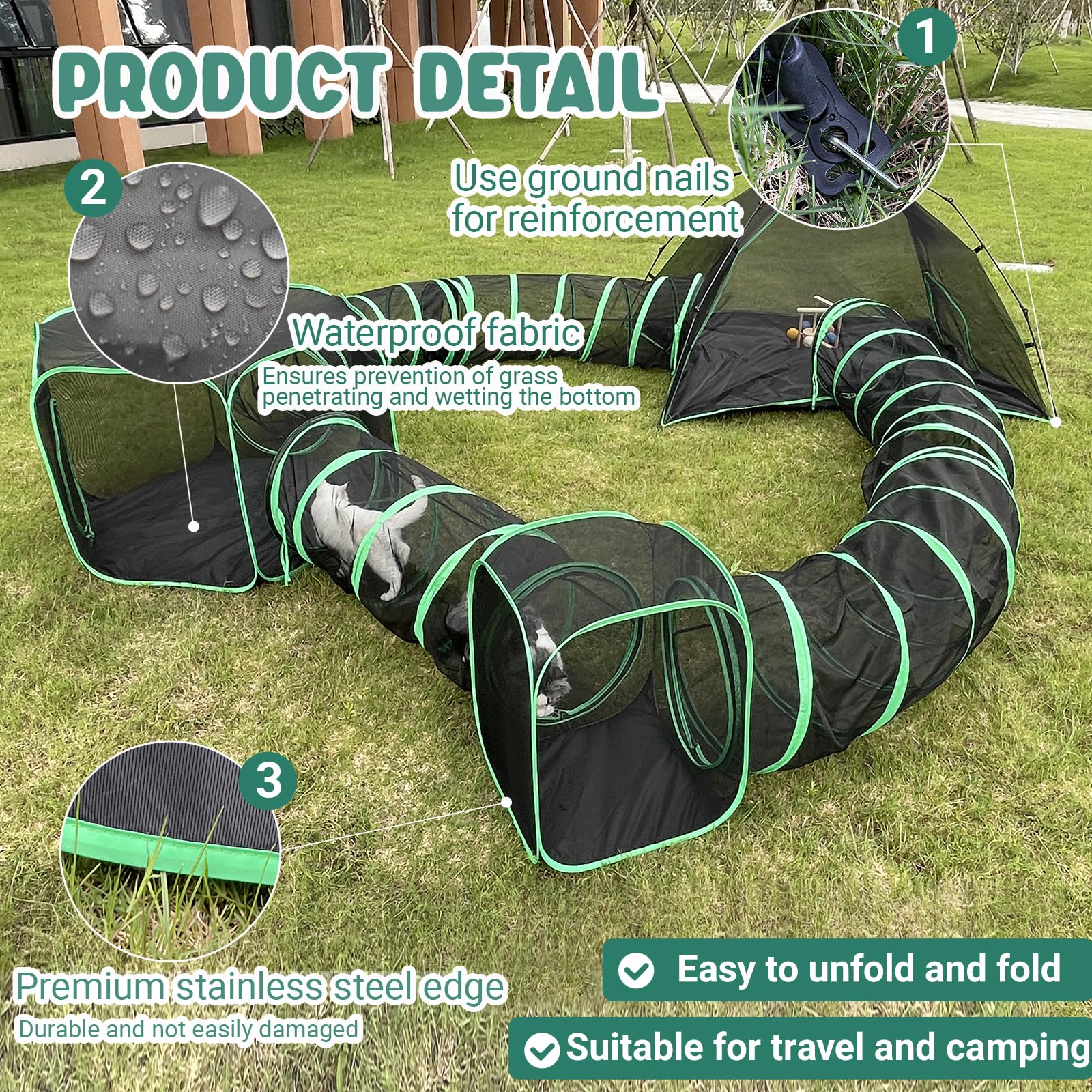 Pawtenda catio extérieur portable: enclos sécurisé pour sorties en plein air