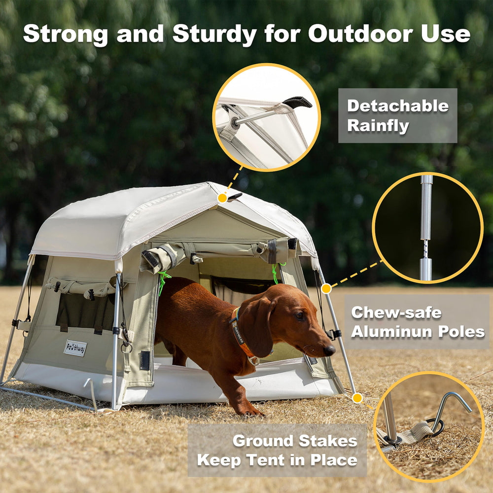 Pawthway Tente chien aluminium poteaux, montage léger et durable.