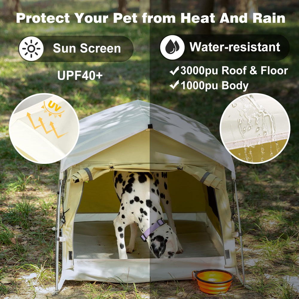 Pawthway Tente Chien en coton, matelas camping inclus pour confort au sol.