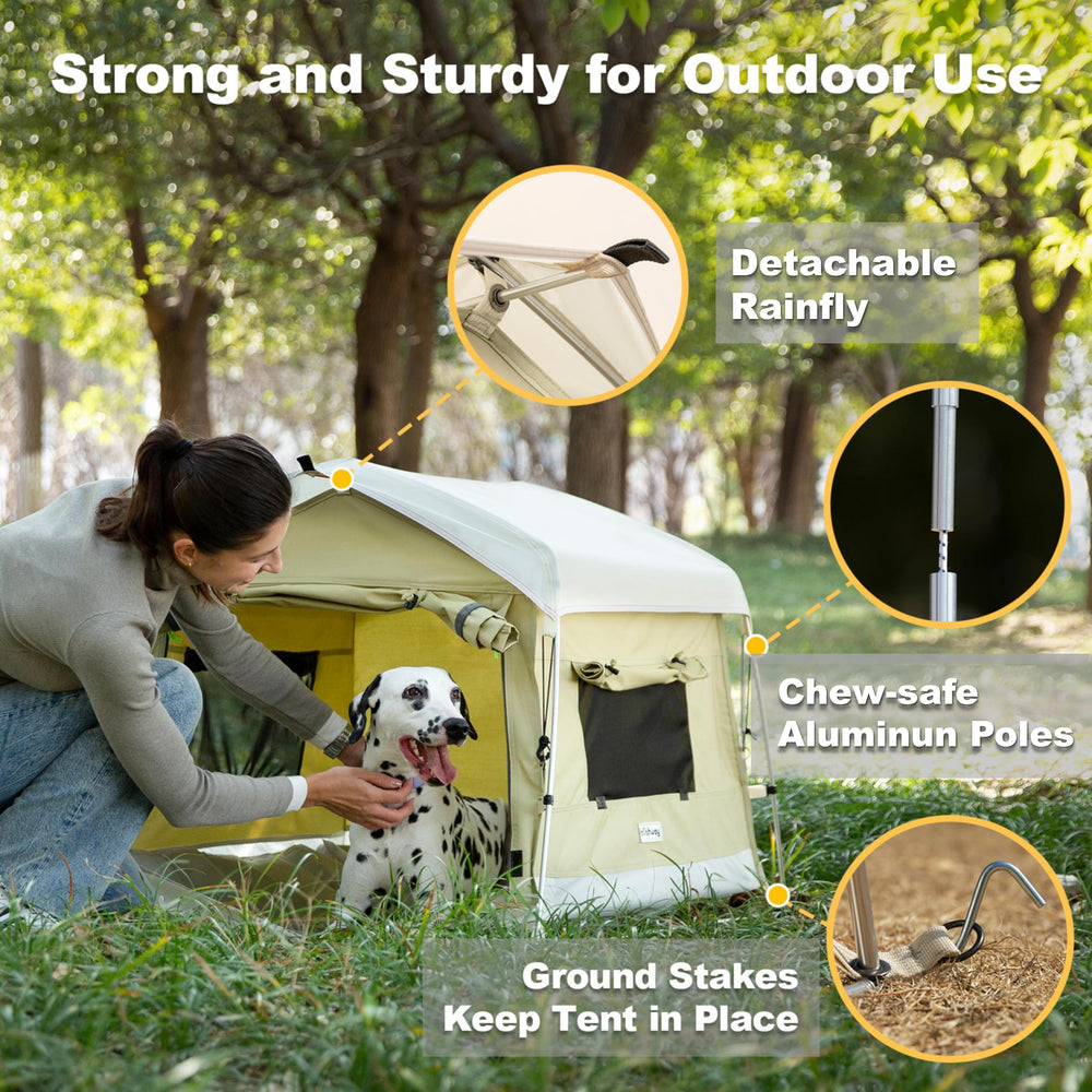 Pawthway Tente Chien en coton, toile respirante pour chaleur adoucie et ventilation.
