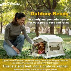 Pawthway Tente chien fenêtres maillées, ventilation et vue dégagée.