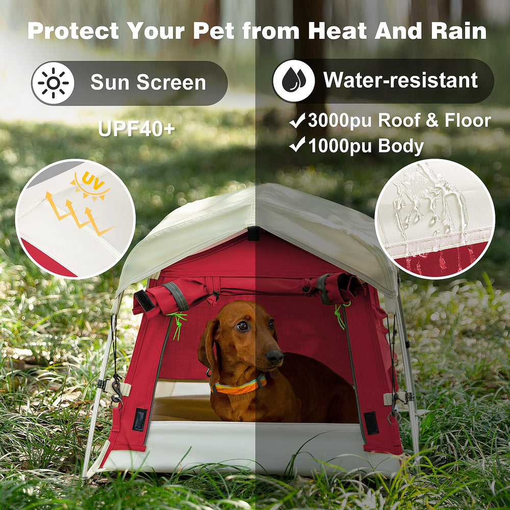 Pawthway Tente chien fenetres mesh laterales pour ventilation et vue.