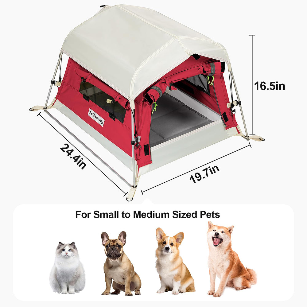 Pawthway Tente chien porte zip double assure accès facile.