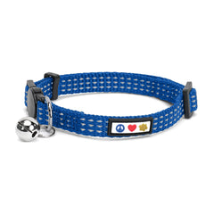 Pawtitas collier chat reflectif bleu avec boucle sécurité et visibilite nocturne
