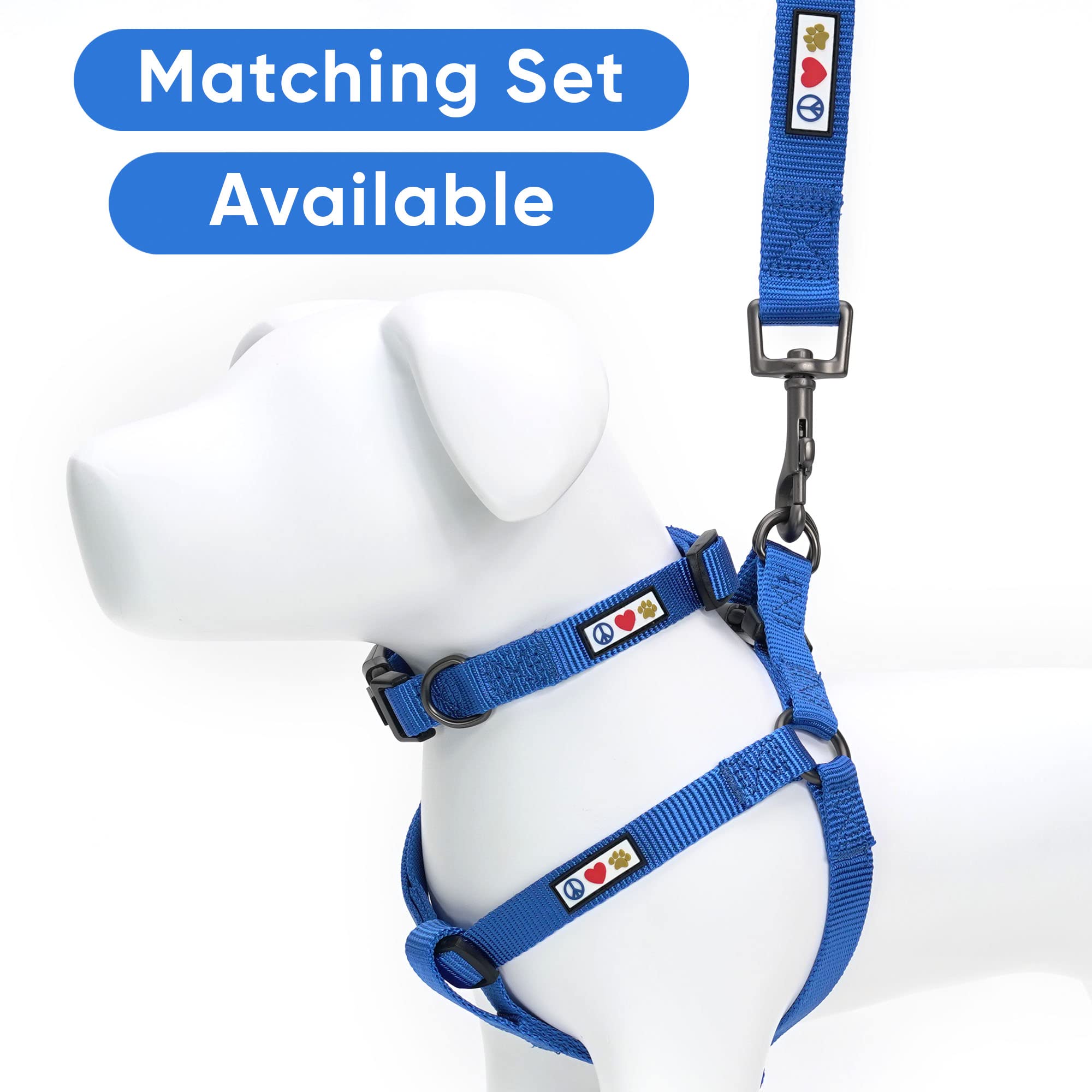 Pawtitas Harnais bleu, confort et sécurité lors des promenades.
