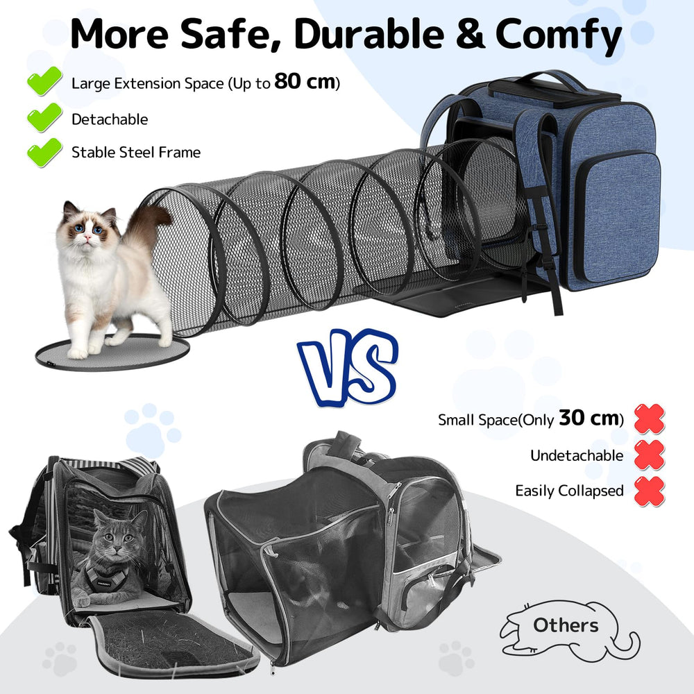 Pawtners sac à dos chat maillage respirant pour ventilation accrue