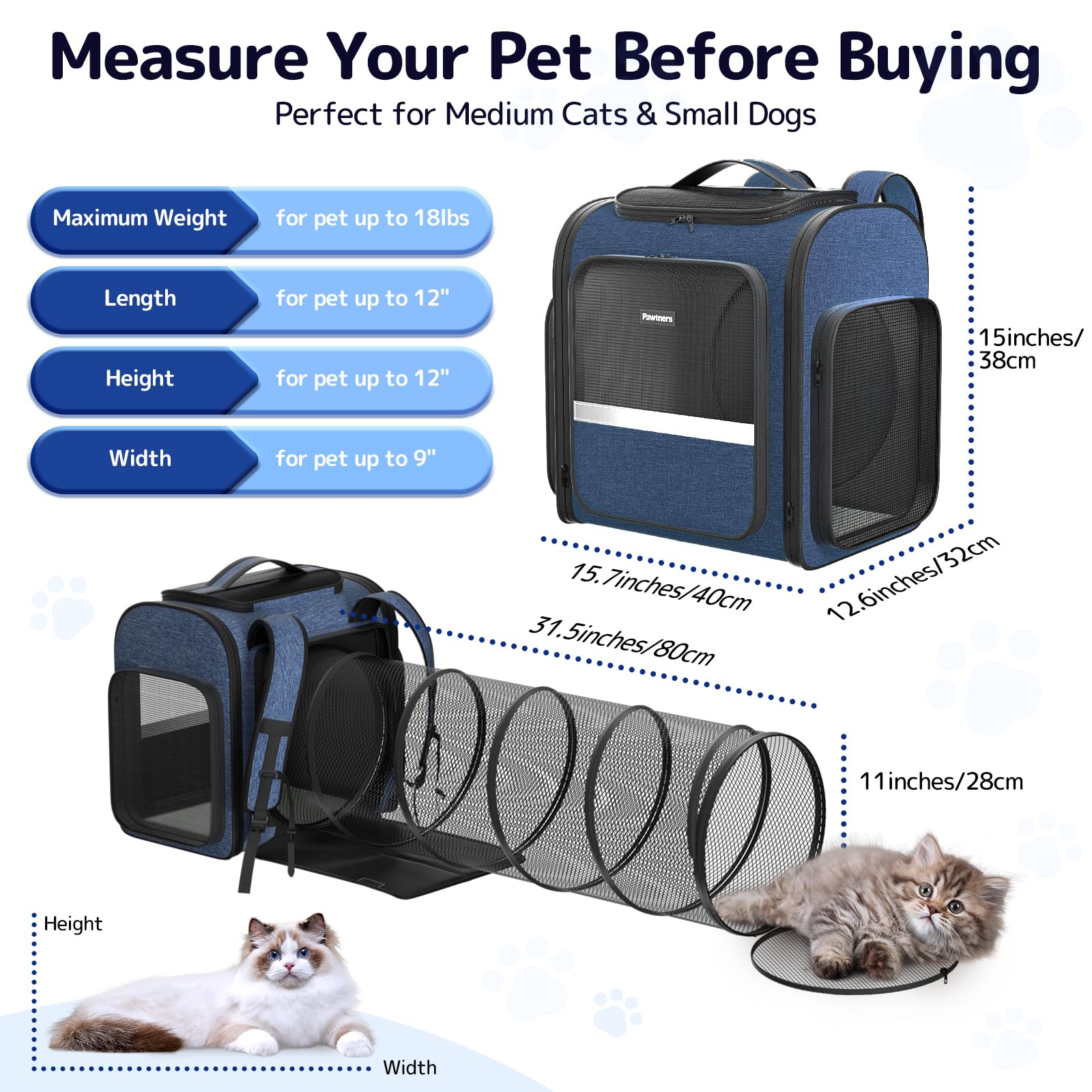 Pawtners sac à dos chat design ergonomique soulage les épaules