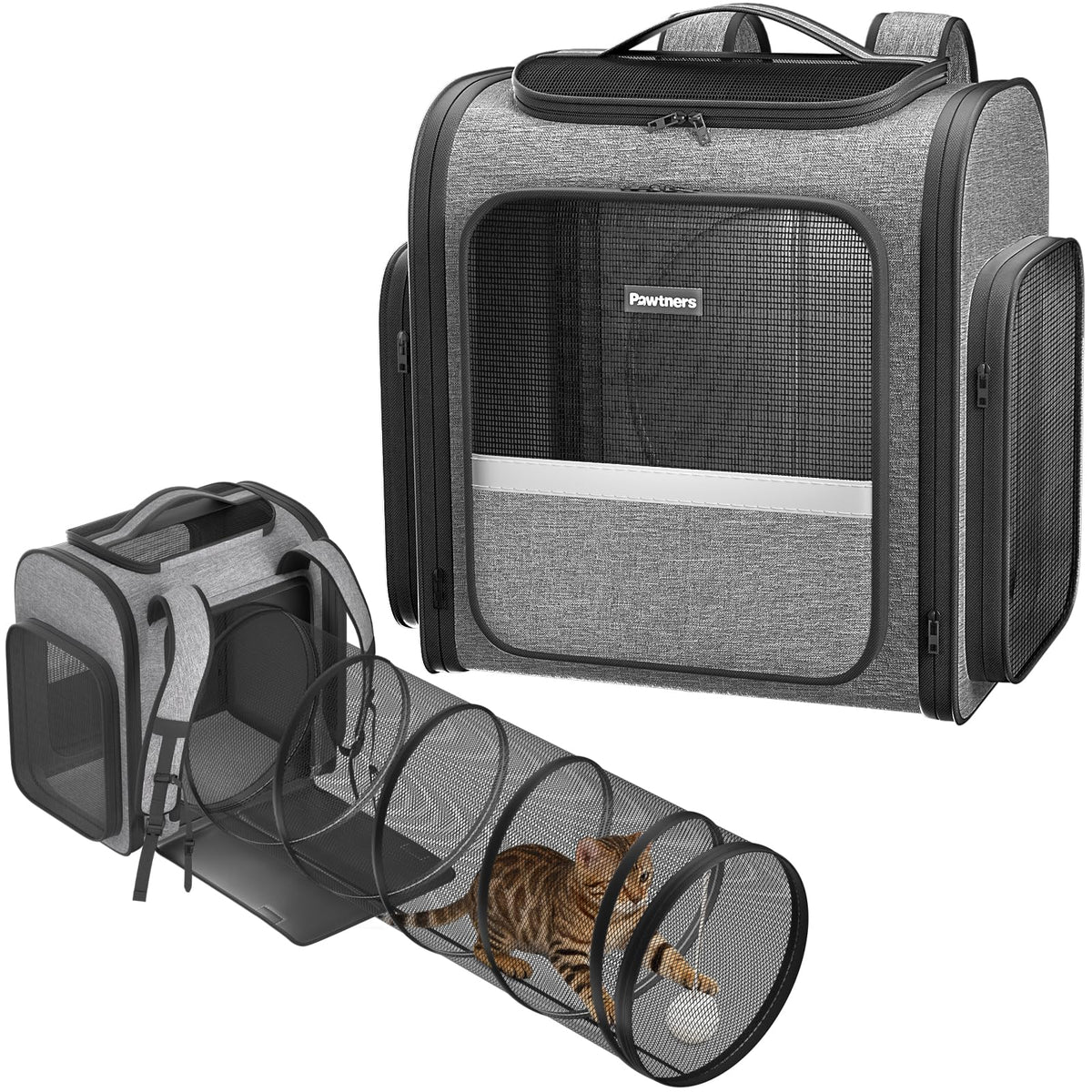 Pawtners sac a dos chat tunnel detachable offre espace jeu