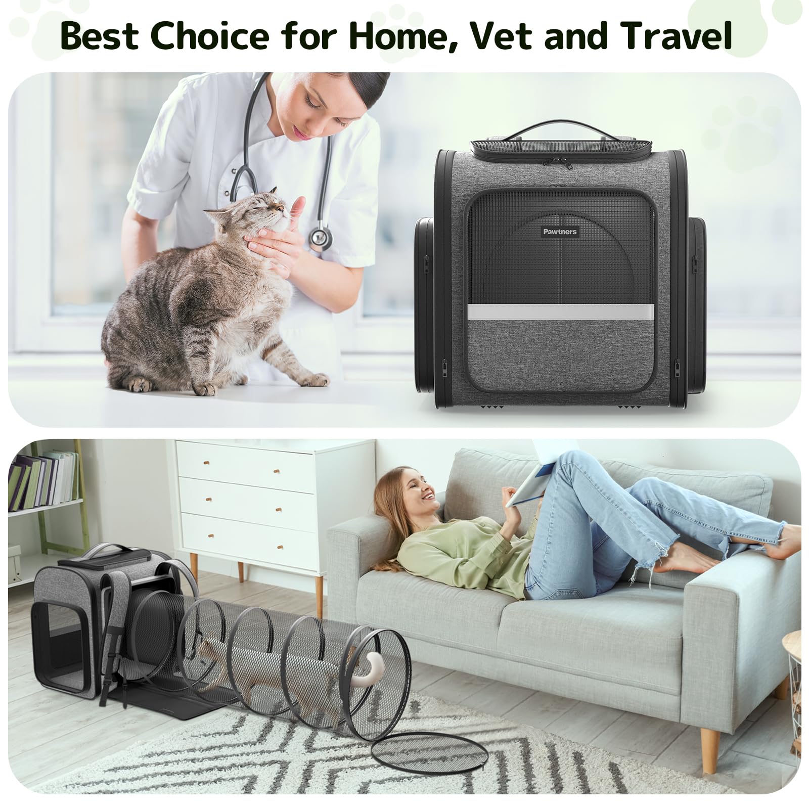 Pawtners sac-chat camping et voyage confortable