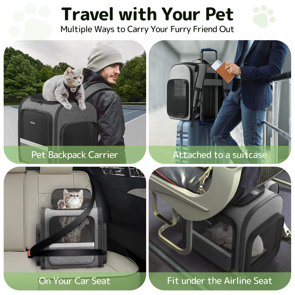 Pawtners sac-chat poignee confort pour trajets longs