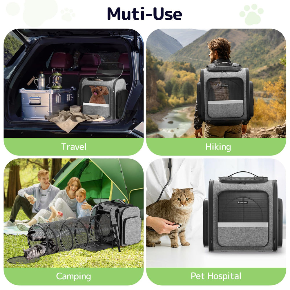 Pawtners sac-chat leash de securite evite fuite
