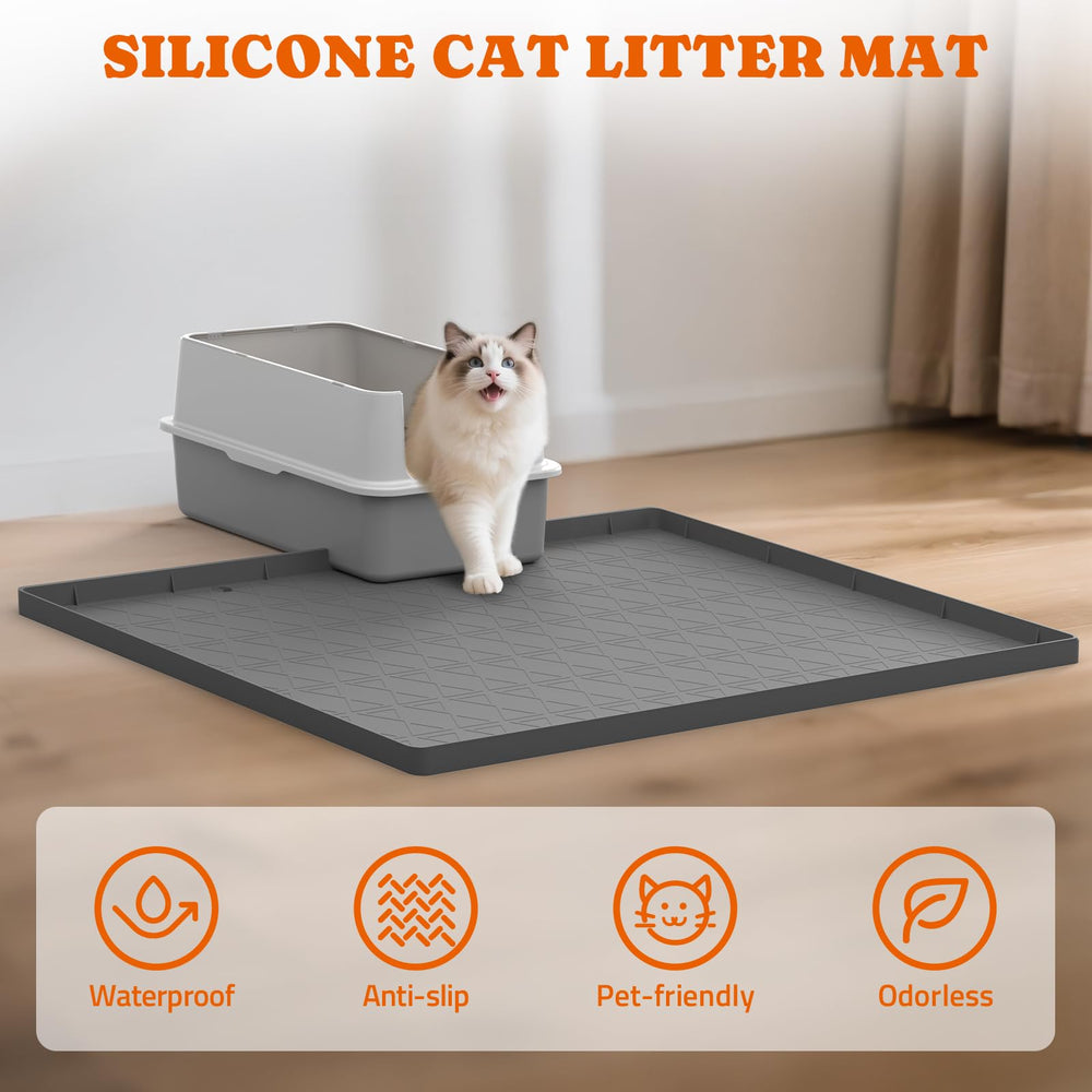 Pawtners tapis silicone durable gris, surface douce et résistante pour les pattes