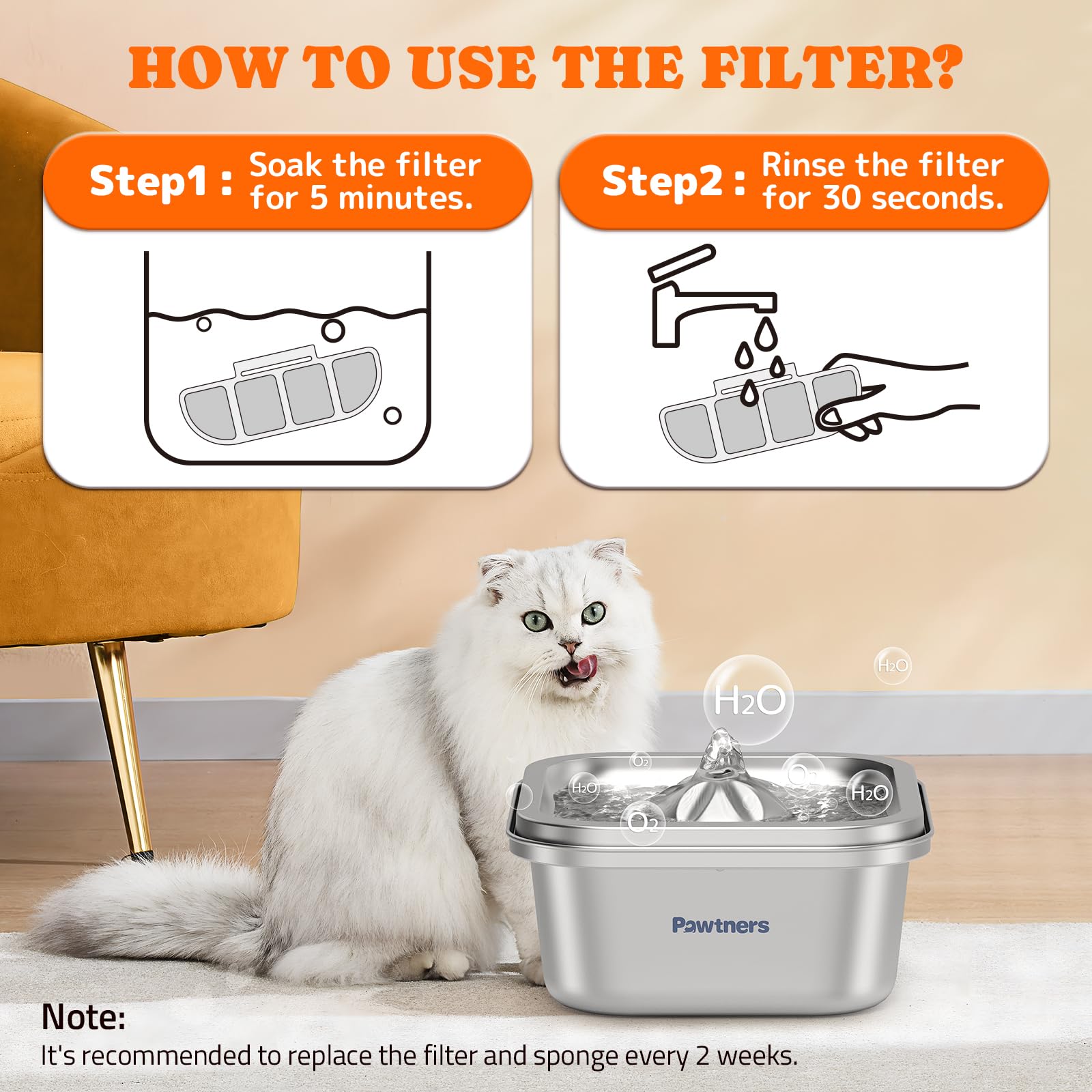Pawtners WF008A — filtration-multi-matieres pour capturer cheveux et poussières