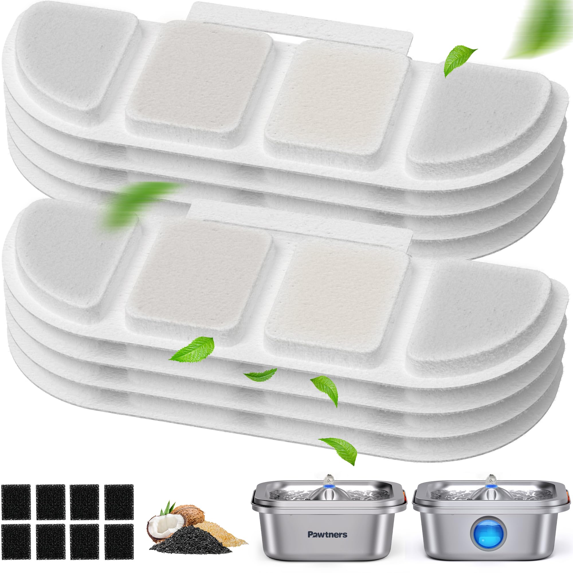 Pawtners WF008A - ensemble de filtre de remplacement pour fontaine, eau plus propre et claire.