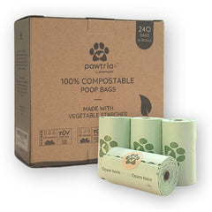 Pawtopia sacs crottes compostables 240, pratique et écologique pour les sorties.