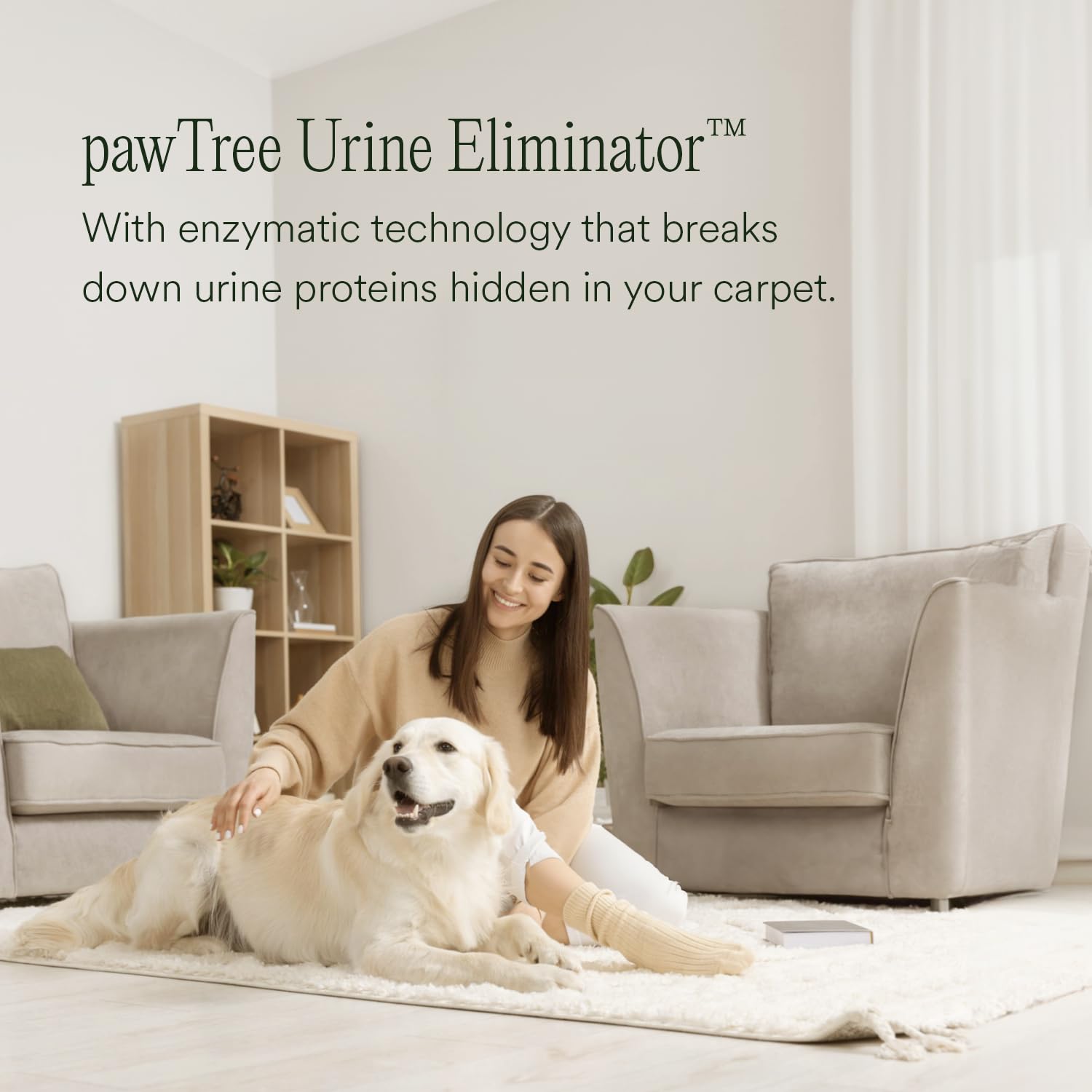 PawTree Urine Eliminator - action enzymatique neutralisant les odeurs.