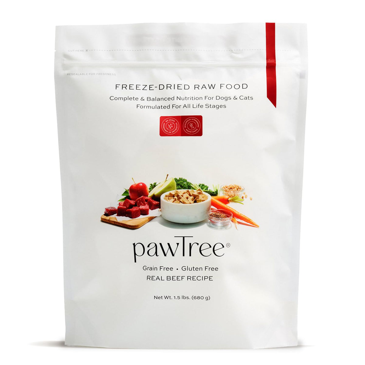 PawTree Recette Boeuf Séché: emballage pratique pour chiens et chats