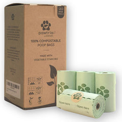 Pawtria sacs compostables, emballage recyclable et respectueux de l’environnement.